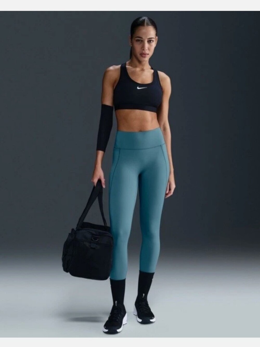 Nike Universa No Seam 7/8 High-Waist Leggings - Smokey Blue/Teal